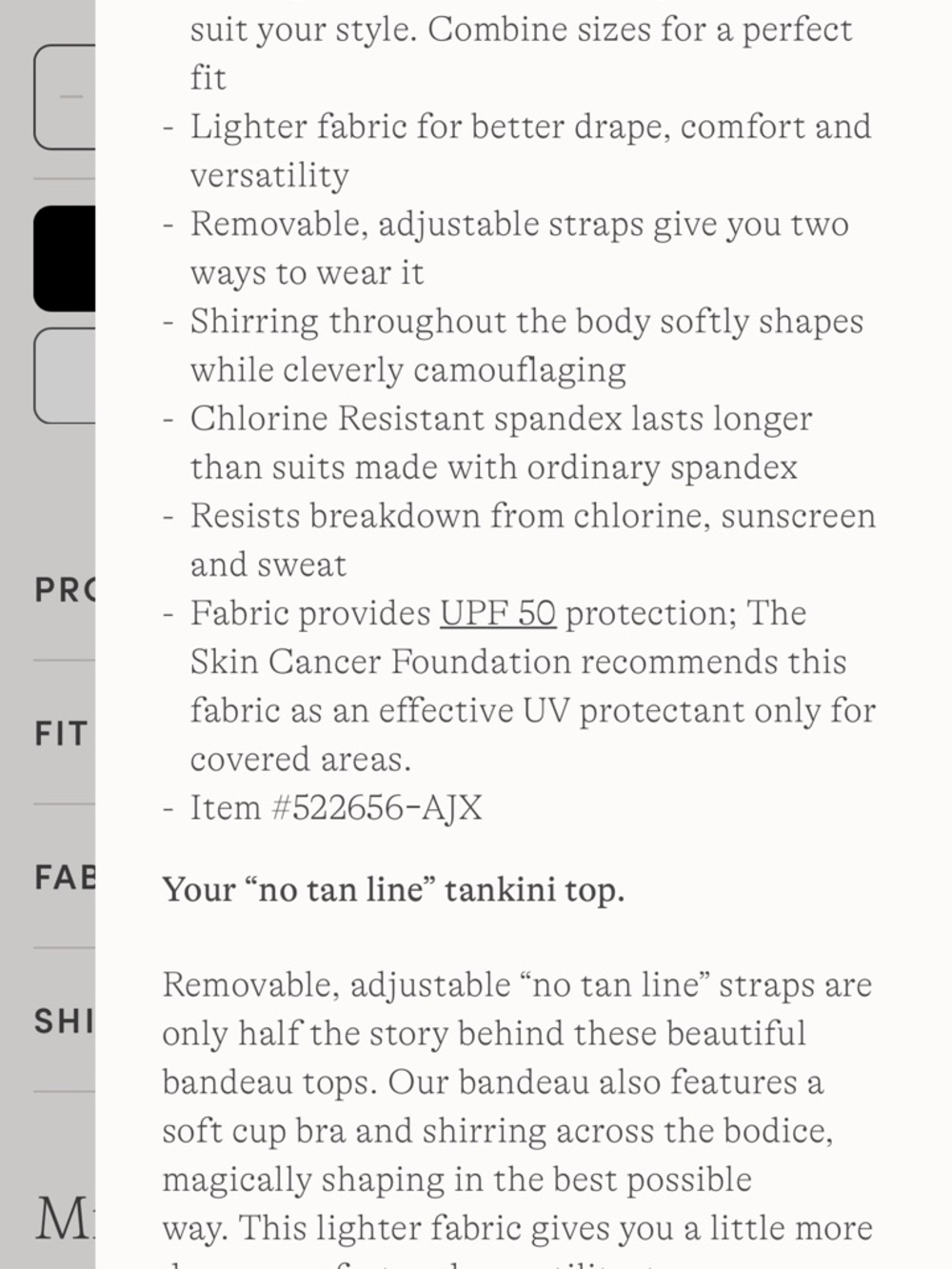 Lands End Navy Ruched Tankini Top with Straps - Picture 5 of 5